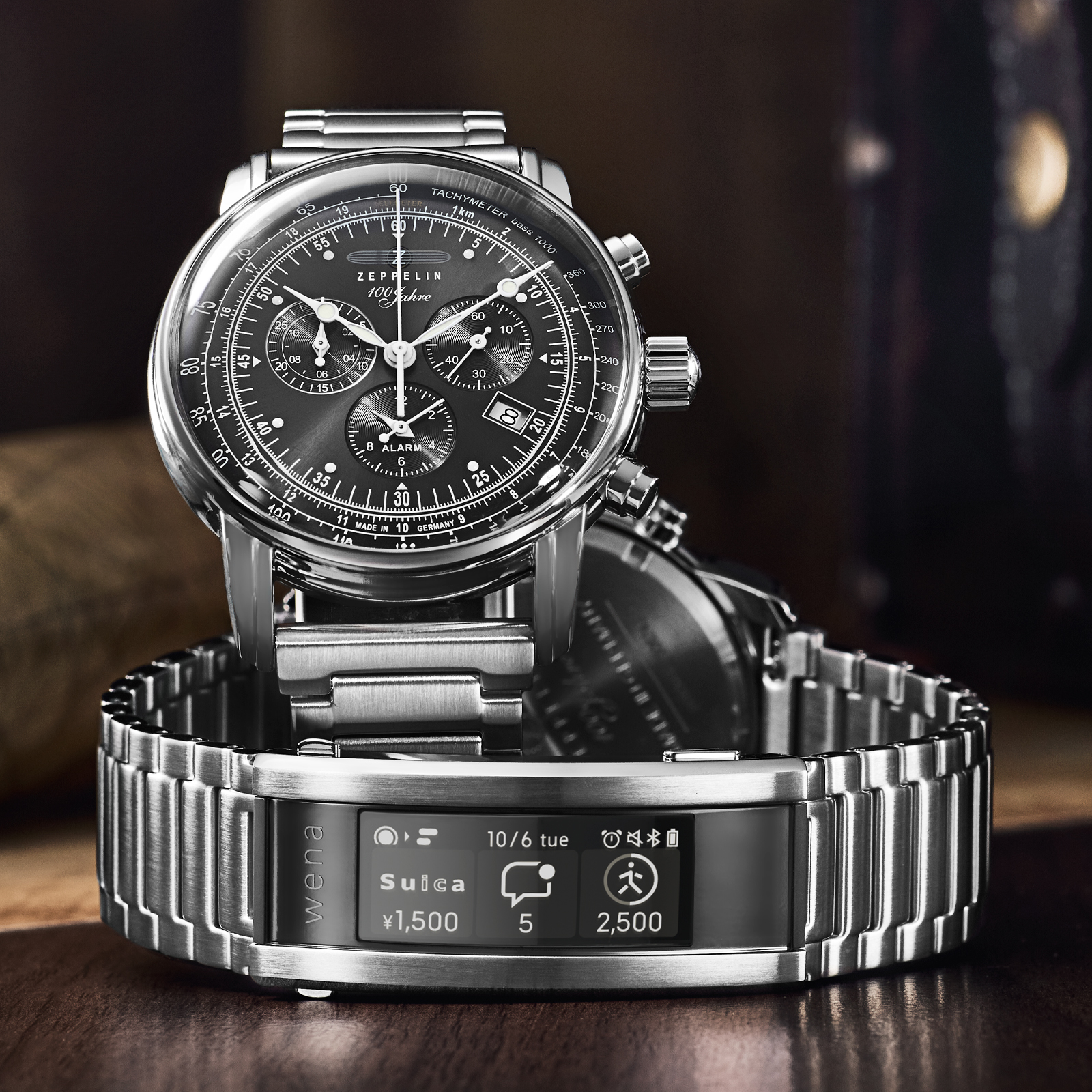 ツェッペリン　100周年記念　クロノグラフ　7680-2 ドイツ本国仕様 ZEPPELIN ツェッペリン 100周年記念モデル クロノグラフ 7680-2 電池