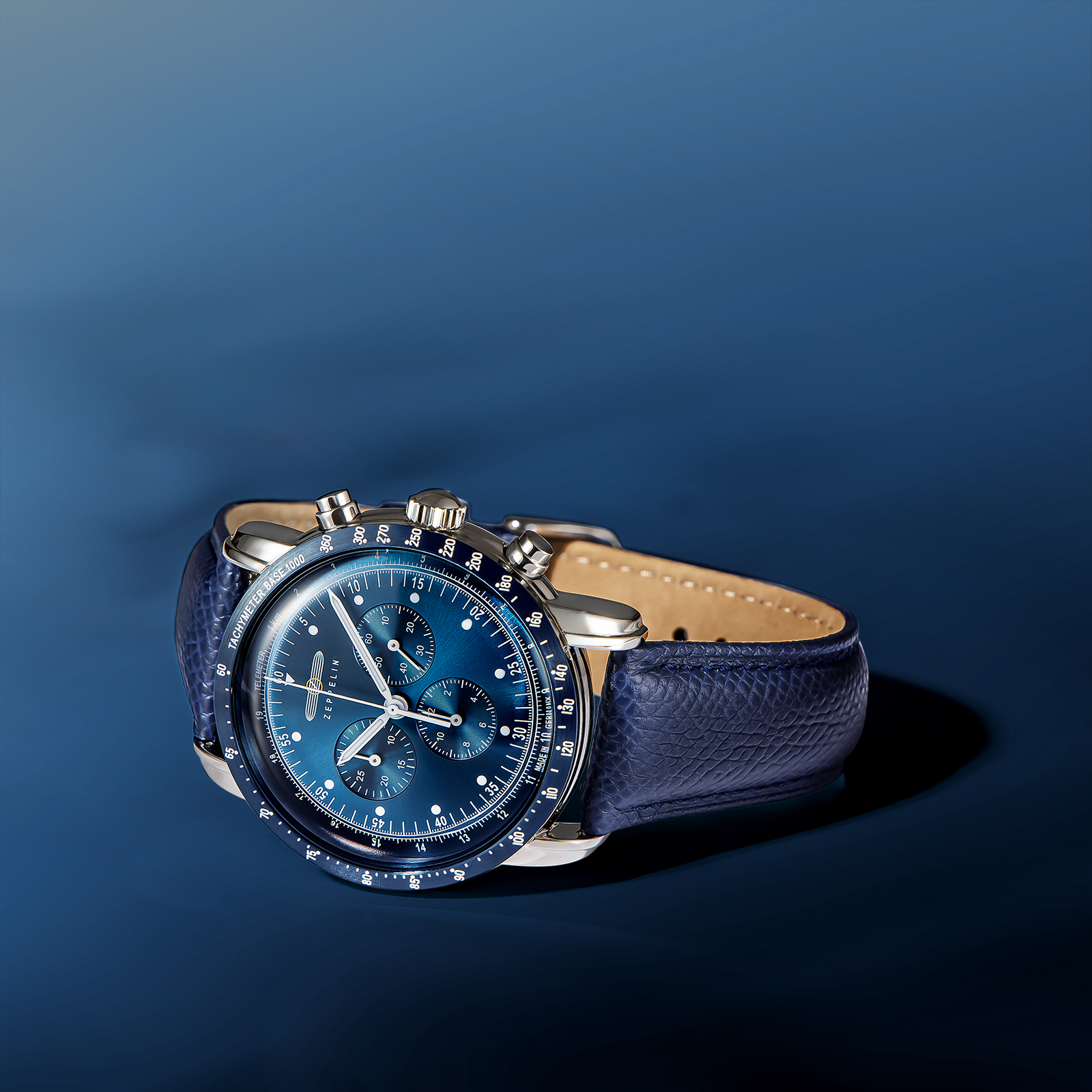 h*a様 ZEPPPELIN ネイビーレザー クロノグラフ 100 YEARS ZEPPELIN JAPAN LIMITED CHRONOGRAPH WEINHEIMER
